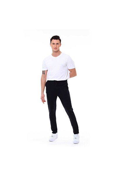 GARAGE CASUAL WEAR Μαύρη ανδρική φόρμα - Μονό πάτο, ίσιο πόδι