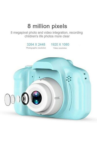 Torima CMR-7 Mavi Renk Mini 1080p Hd Çocuk Kamera Dijital Fotoğraf Makinesi 2.0 Inç Ekran