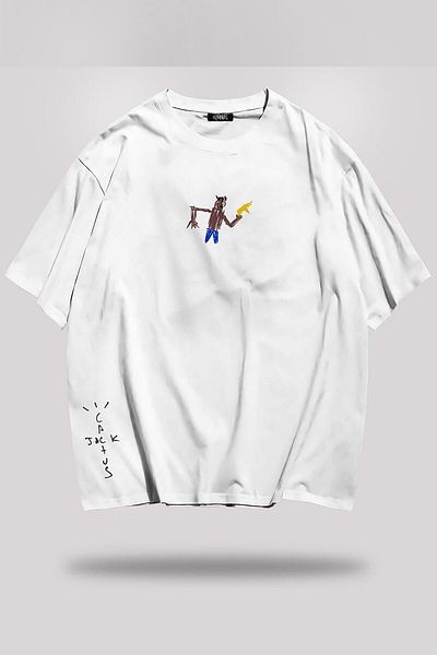 Grove Fashion Tricou oversize unisex cu model Travis Scott Gun