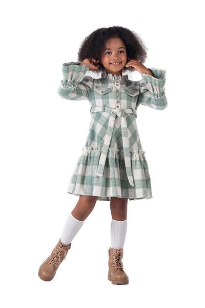 gold margarita PLAID GIRL DRESS