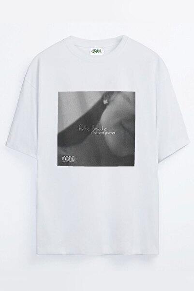 Grove Fashion Unisex Ariana Grande Fake Smile Printed Oversize T-shirt