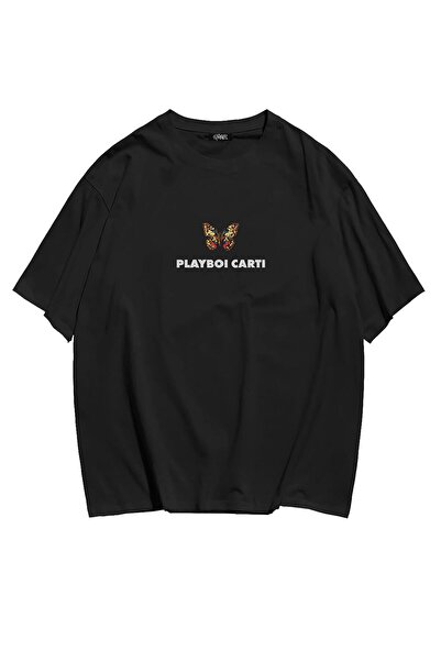 Grove Fashion تي شيرت Playboi Carti Butterfly Tour ذو وجهين للجنسين مقاس كبير