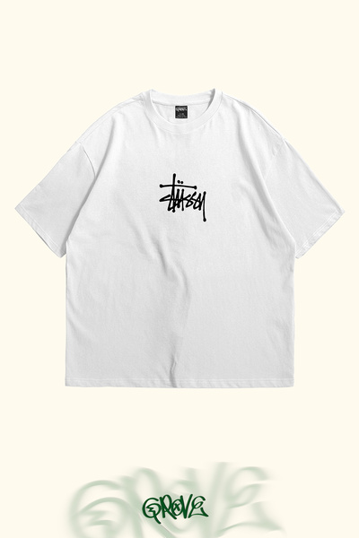 Grove Fashion Μινιμαλιστικό μπλουζάκι Stüssy Printed Unisex Oversize