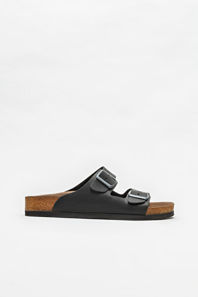 Elle Shoes نعال رجالية من الجلد الأسود