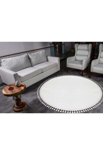Valery Home Pompom Plush - Round Comfort Fringed