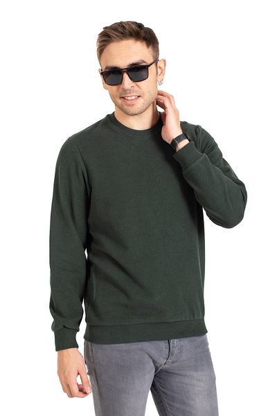Mutlu City Ανδρικό φούτερ Classic Regular Fit Cotton Thessaloniki με στρογγυλή λαιμόκοψη 1111-χακί πράσινο