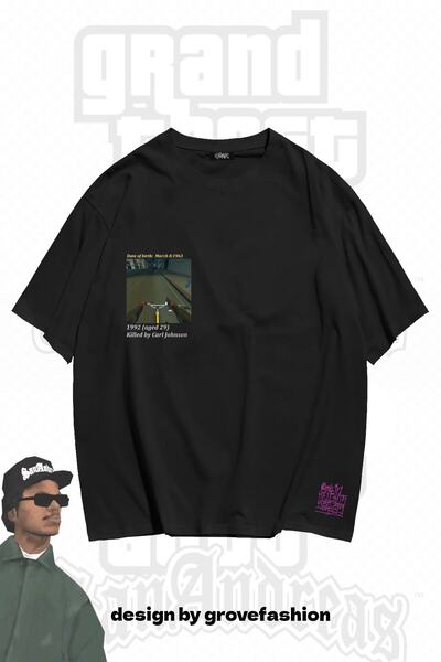 Grove Fashion Tricou oversize unisex cu imprimeu Gta San Andreas Ryder