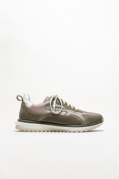 Elle Shoes Green Leather Men's Sports Shoes