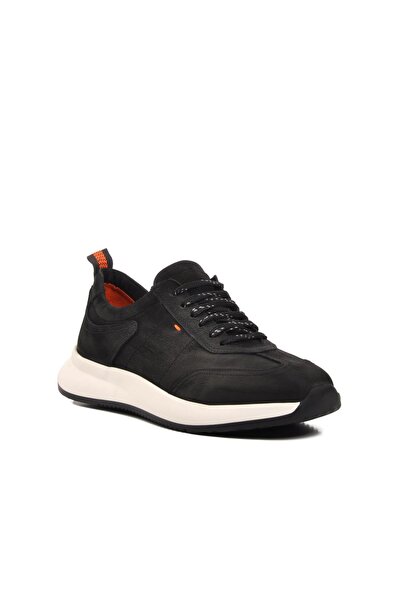 AYAKMOD 232240-1 Black Nubuck Genuine Leather Men's Casual Shoes