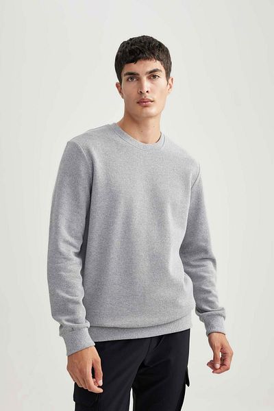 DeFacto Mikina Regular Fit Crew s dlouhým rukávem