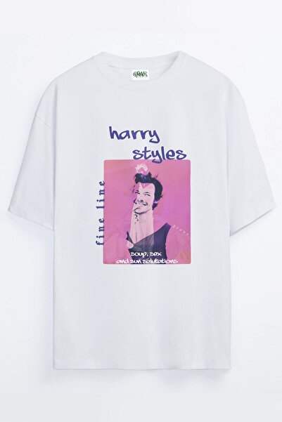 Grove Fashion Unisex Fine Line Harry Styles Front Printed Oversize T-shirt