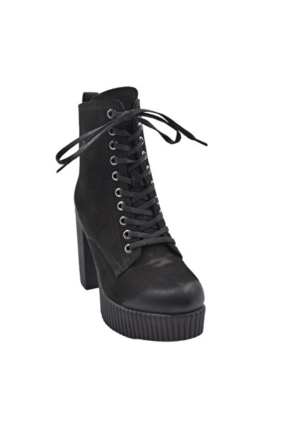 Impero Siyah Nubuk Yüksek Kalın Topuklu Bot