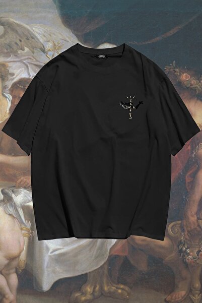 Grove Fashion Αμφίδρομη Travis Scott Cactus Sign Unisex Oversize μπλουζάκι