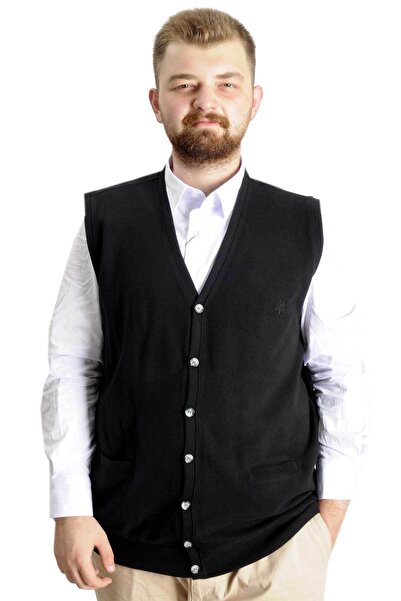 ModeXL Mode Xl Ανδρικό Γιλέκο Pıtırcık Thessaloniki με κουμπιά 20545 Μαύρο