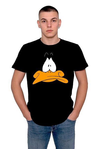 BIGROON Tricou unisex cu dungi cu model Daffy Duck Donald Duck