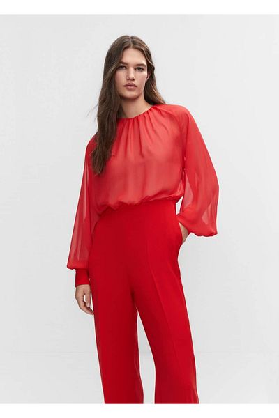 MANGO Woman Semi Transparent Tulle Jumpsuit
