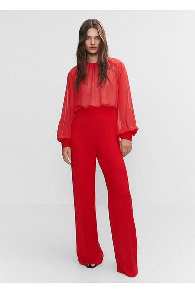 MANGO Woman Semi Transparent Tulle Jumpsuit