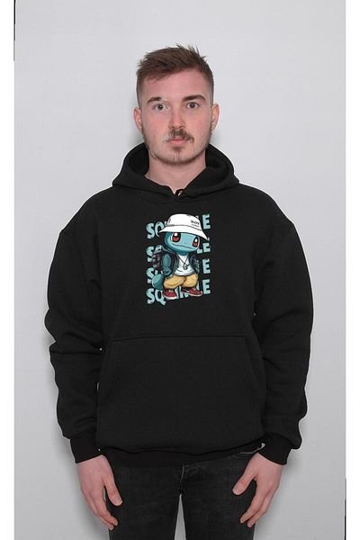 BIGROON Hanorac cu glugă unisex Hippie Pokemon Squirtle