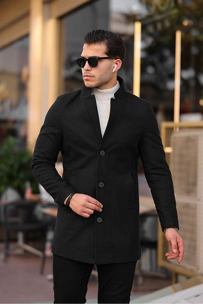 Black dress coat mens hotsell