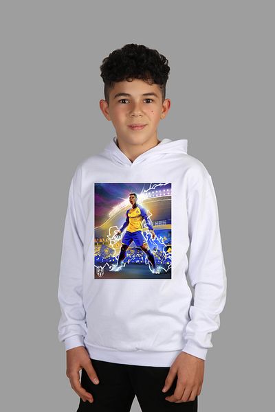 Raf Coll Hanorac cu glugă pentru băiat Ronaldo, imprimat digital, cu două fire în interior