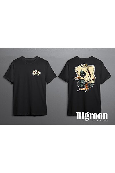 BIGROON Unisex majica sa igraćim kartama za poker, blekdžek i 21