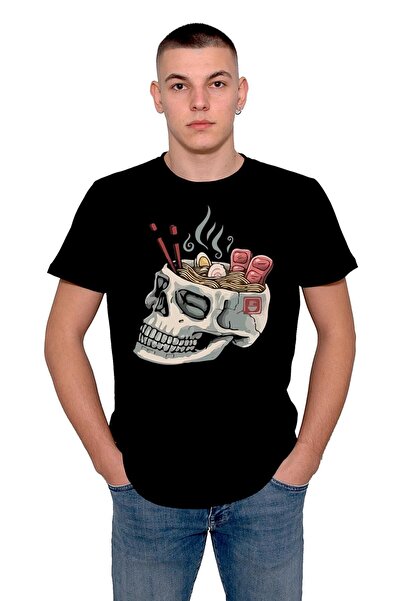 BIGROON Sushi Skull Skull Spaghetti Chinese Food2 T-shirt Unisex T-shirt