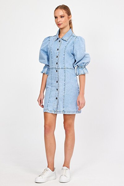 ALEXANDERGARDI SPECIAL COLLECTION, SLEEVE DETAILED DENIM DRESS (5012)