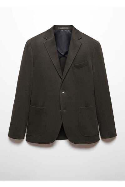 MANGO Man Dar Kesimli Mini Dokuma Blazer Ceket