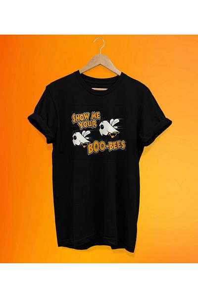 remonz Μπλουζάκι Boo-Bees εμπριμέ μαύρο, 100% βαμβάκι, Oversize, μεγάλο μέγεθος