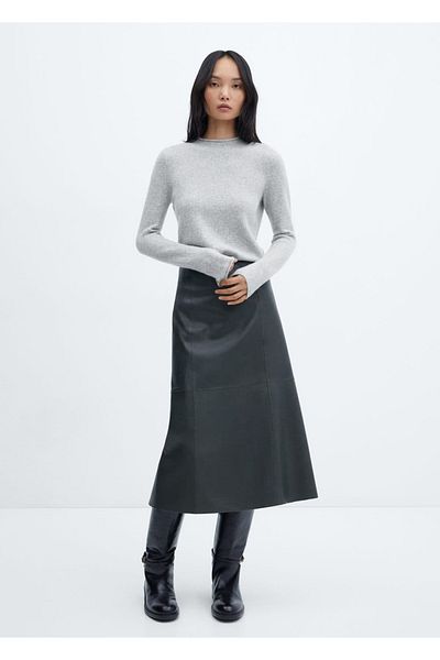 MANGO Woman Pulover decupat cu guler Perkins
