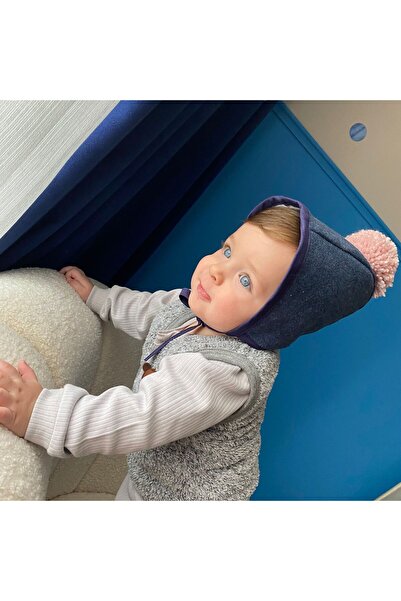Little Ar Kids Ponponlu Pamuklu Kaşe Bebek Bonet Şapka-