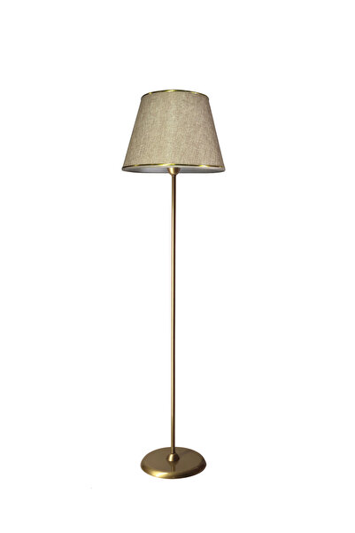 Lampada Rita Eskitme Kaplama Metal Lambader - Hasır Gold Şeritli