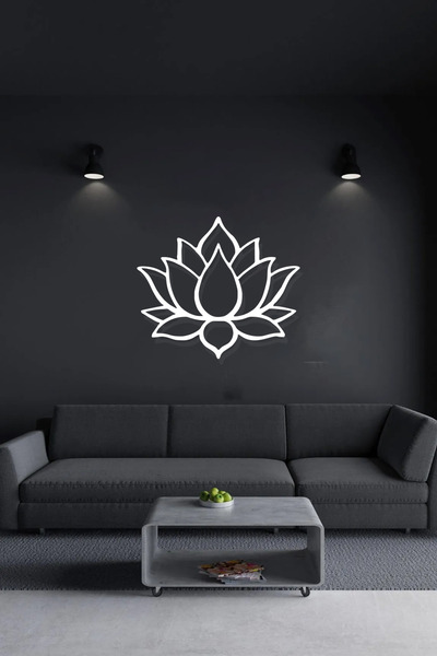 NED MDF LAZER DEKARASYON LOTUS ÇİÇEĞİ RUHUN SAFLIĞI DESENLİ Ahşap Tablo Lazer...