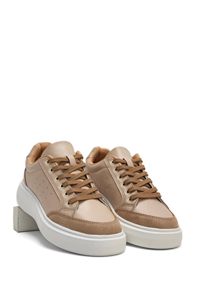 Tonny Black Women's Beige White Poly Sole Lace-Up Sports Shoes