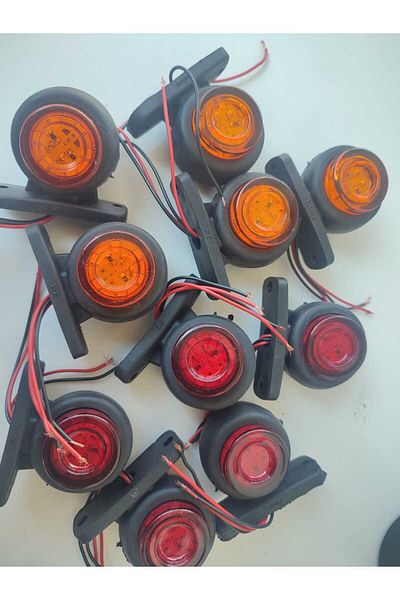 BT LED 10pcs 6+6 LEDs mini chock LED (yellow - red) (truck TIR accessory dorse lamp) - 12/24 volt