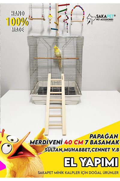 SAKAPET 40 Cm Cockatiel - Lovebird and Budgie, Forpus Ladder