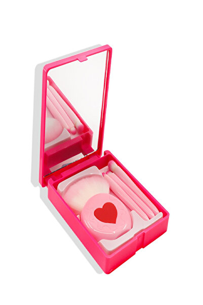 aks kozmetik AYNALI KUTULU 4'lü Makyaj Fırça Seti :ALLIK,RUJ VE DUDAK,GÖLGE,F...