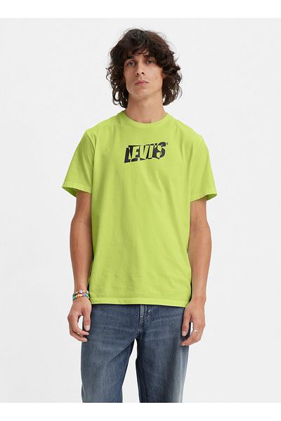 Levi's Levis Crew Neck Printed Green Men's T-Shirt A2823-0194 Graphic Crewneck Tee