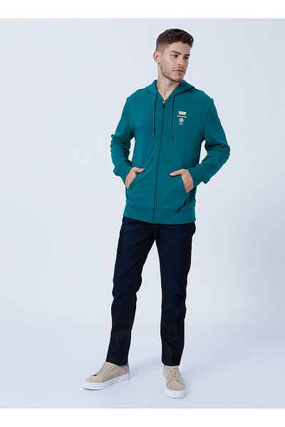 Levi's Ανδρικό φούτερ Levis Hooded Collar Green 17099-0086