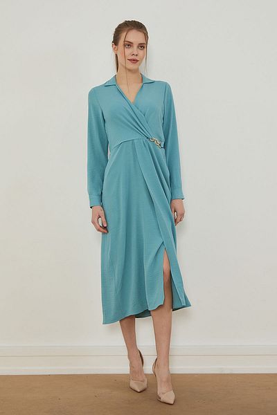 PAULMARK Buckle Detailed Dress