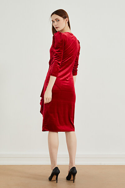 PAULMARK Balloon Sleeve Front Flounce Dress