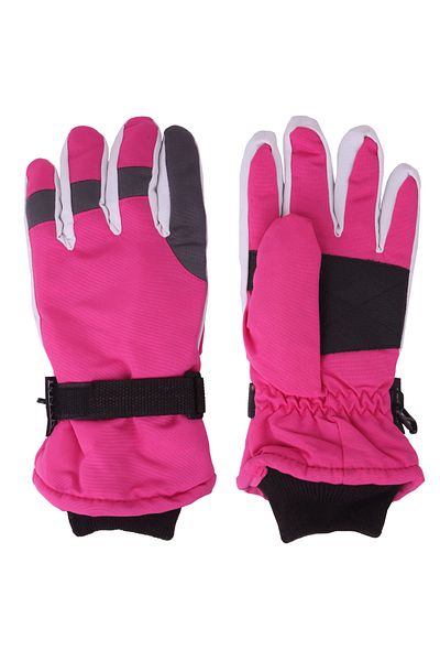 İşnar Girl's Snow Gloves Size 8-14 Years Pink Gray White Color Model 0046