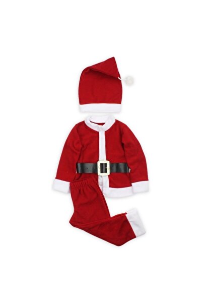 Kidsmadamiko Bebek Giyim Yılbaşı Noel Baba 4'lü Bebek Takım