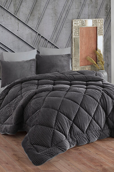 Hobby Premium Soft Çift Kişilik Yorgan Seti Antrasit