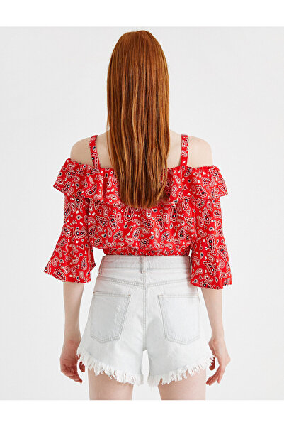 Koton Paisley mintás blúz fodros