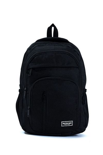 fao polo UNISEX BLACK COLOR 5 EYE LAPTOP COMPARTMENT WATERPROOF FABRIC TRAVEL AND SCHOOL BAG
