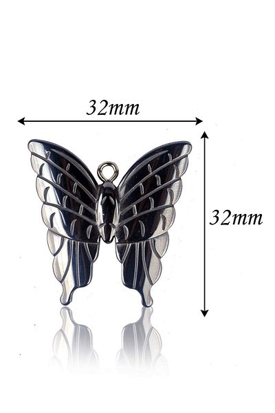 Tesbih Atölyesi Certified AAA+ Butterfly Model Natural Stone Hematite Stone Necklace
