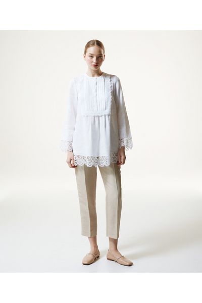 Machka Bluse aus gerippter Spitzenmischung