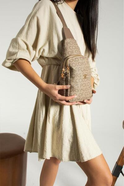 ImPolo Suzi VizonEmpirme Baskı Kadın Bel Ve Omuz Çantası 31x18 Ebatında