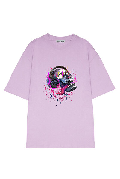 GreenMint للجنسين كبير الحجم مضحك الانطباع الجمجمة الحب الموسيقى مع سماعات ال...